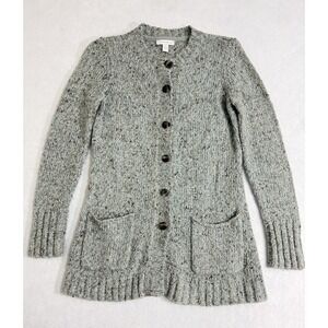 Charter Club Speckled Knit Button Front Cardigan Sweater Women Size S Grandpa